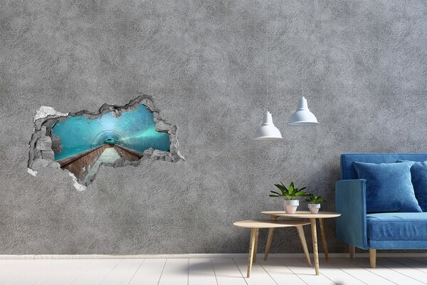 Hole wall sticker Underwater tunnel in the ocean