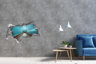 Hole wall sticker Underwater tunnel in the ocean