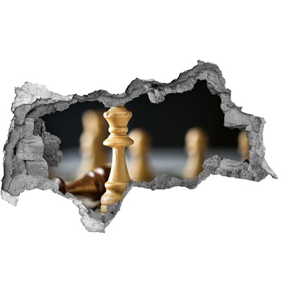 Hole in the wall sticker Playing chess through a hole in the wall