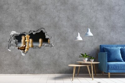 Hole in the wall sticker Playing chess through a hole in the wall