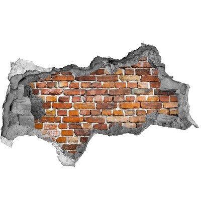 Hole in the wall sticker Damaged brick wall