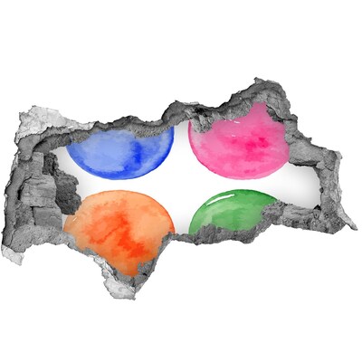 Hole in the wall decal Colorful balls in a hole in the wall