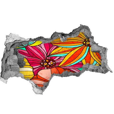 Hole wall sticker A floral burst of color