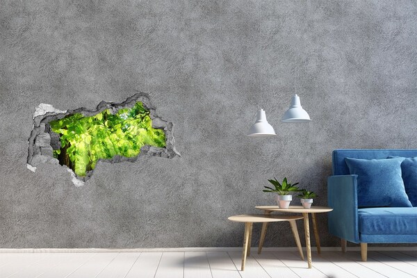 Hole in the wall sticker Green forest in the sun's rays
