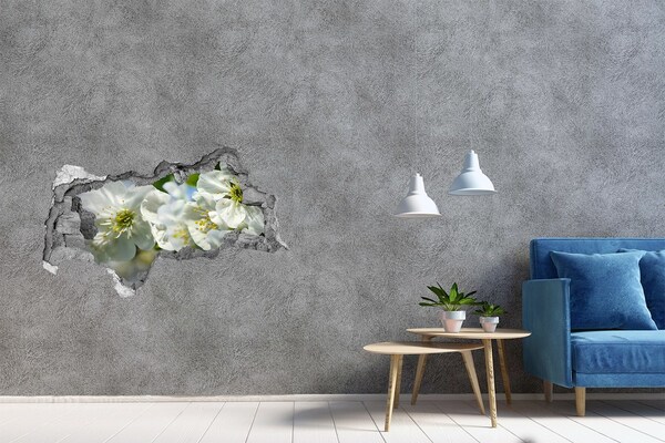 Hole in the wall sticker A flower paradise behind the wall