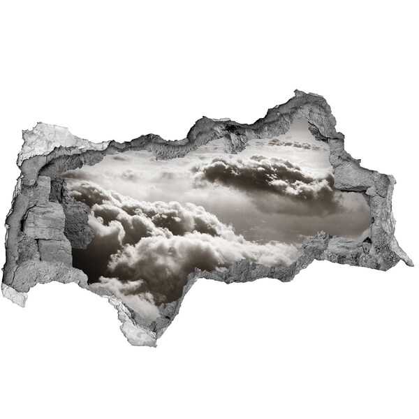 Hole wall sticker View of the clouds