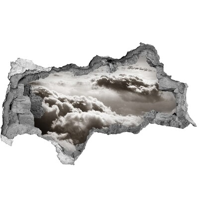 Hole wall sticker View of the clouds