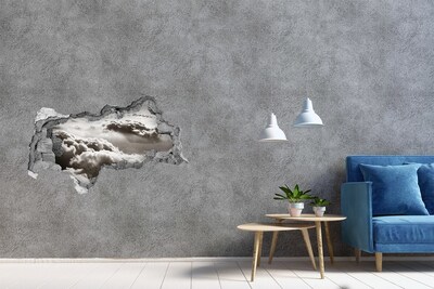 Hole wall sticker View of the clouds