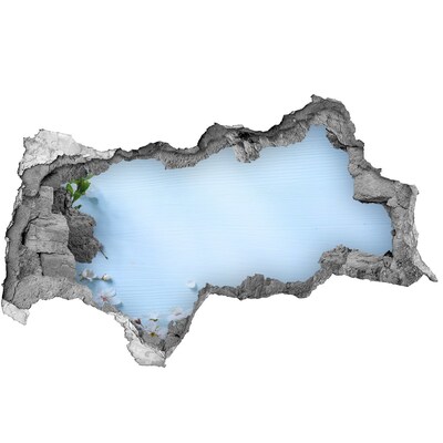 Hole wall sticker Blue sky behind the ruined wall