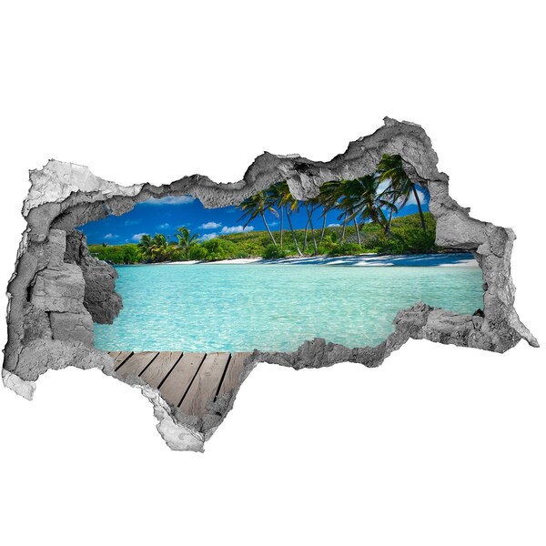 Hole in the wall decal Tropical seaside oasis