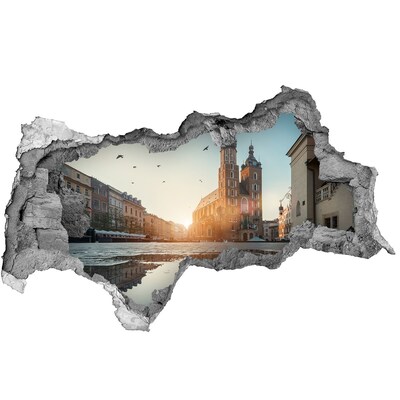 Hole wall sticker Krakow panorama