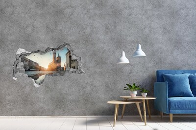 Hole wall sticker Krakow panorama