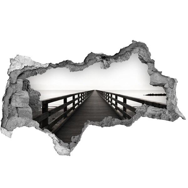 Hole in the wall sticker Pier by the sea