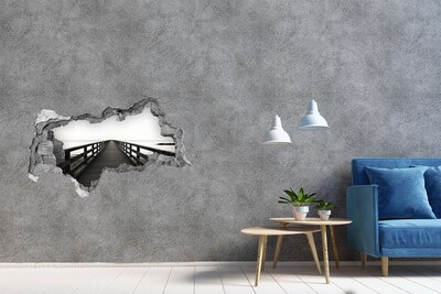 Hole in the wall sticker Pier by the sea