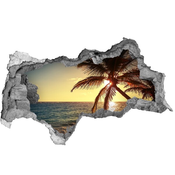 Hole in the wall sticker Sunset on the beach