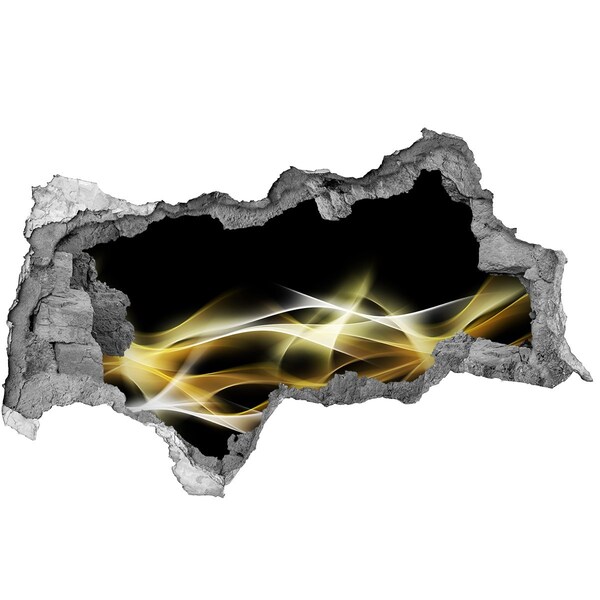 Hole wall sticker The golden crack in the wall