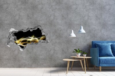 Hole wall sticker The golden crack in the wall