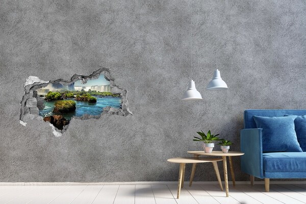 Hole in the wall sticker Waterfalls and a green oasis