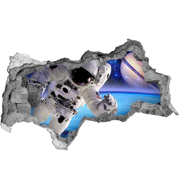 Hole in the wall decal Astronaut in space