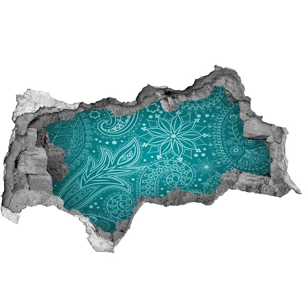 Hole wall sticker Turquoise pattern on a stone background