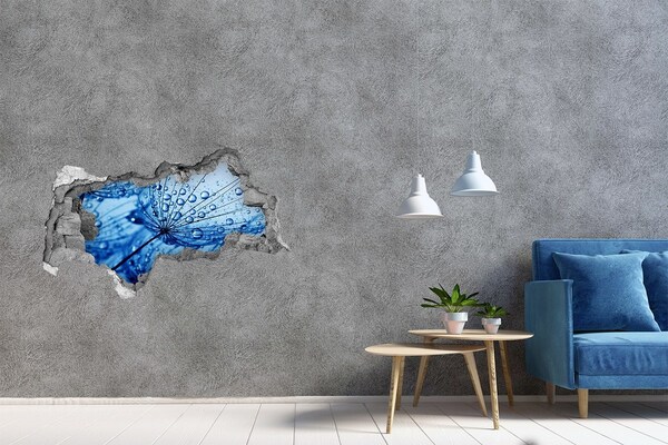 Hole in the wall decal Drops of water on a delicate flower
