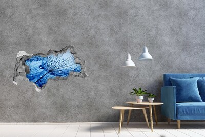 Hole in the wall decal Drops of water on a delicate flower