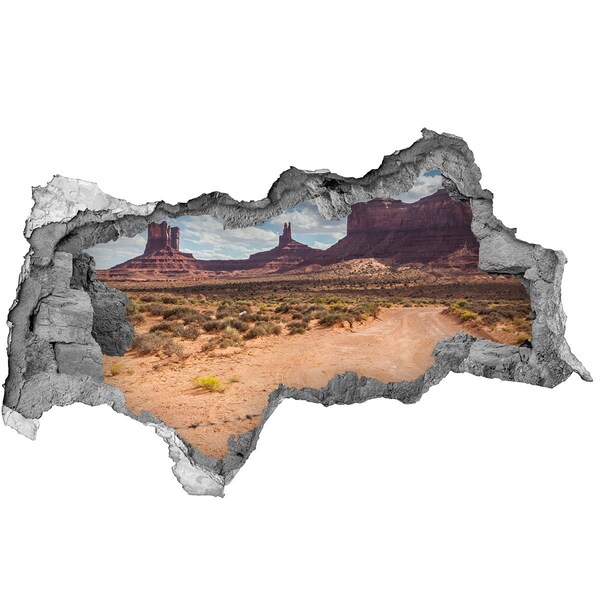 Hole wall sticker View of Monument Valley
