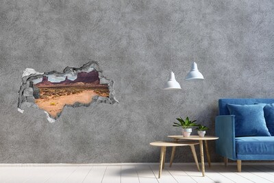 Hole wall sticker View of Monument Valley