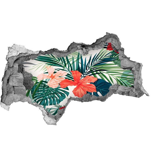 Hole in the wall sticker Tropical paradise behind the wall