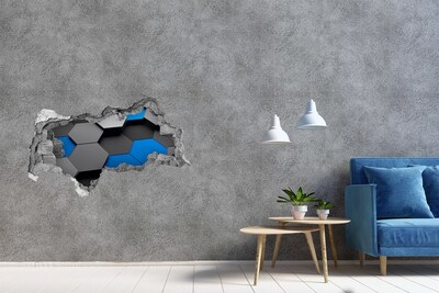 Hole wall sticker Modern hexagons in the wall