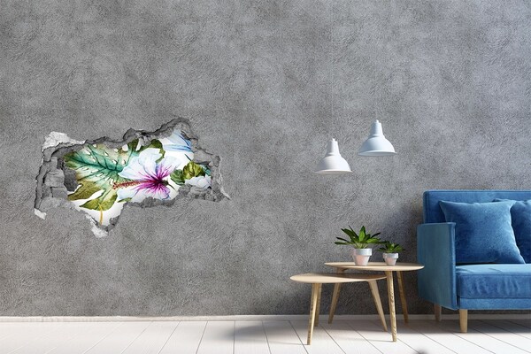 Hole in the wall sticker Floral Oasis in Concrete