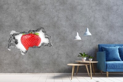 Hole in the wall sticker Juicy Strawberry Through the Wall