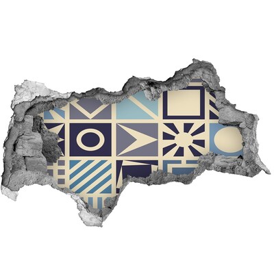 Hole wall sticker Geometry on the wall