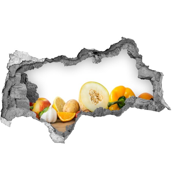 Hole in the wall decal Fruit and Vegetables in a Hole in the Wall