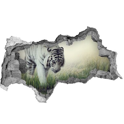 Hole wall sticker Tiger in the wild