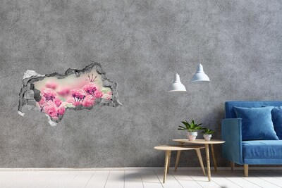 Hole in the wall decal A flower paradise behind the wall