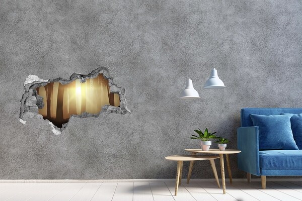 Hole in the wall decal Golden morning in the forest