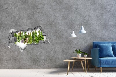 Hole wall sticker Green oasis with herbs