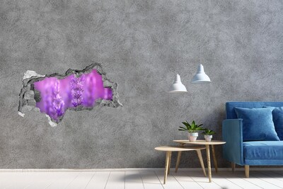 Hole in the wall sticker Lavender flowers in the morning light