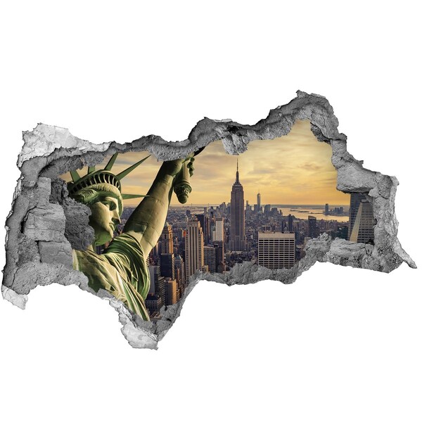 Hole wall sticker New York with a view of the Statue of Liberty