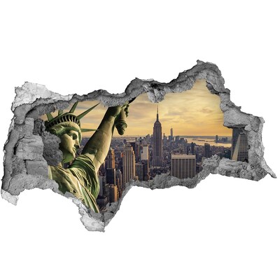 Hole wall sticker New York with a view of the Statue of Liberty