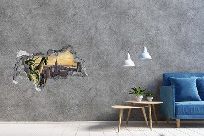 Hole wall sticker New York with a view of the Statue of Liberty