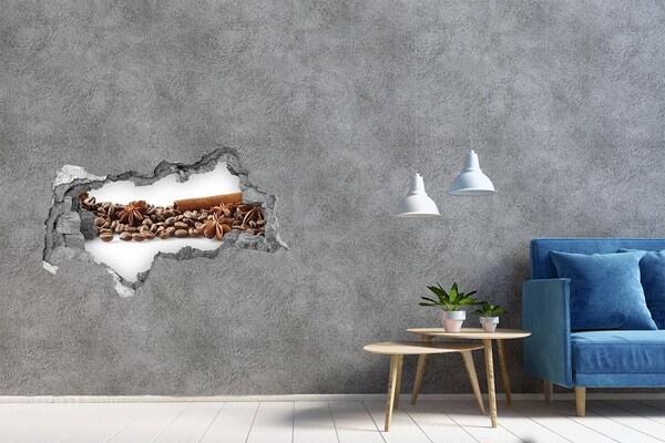 Hole wall sticker Coffee with spices