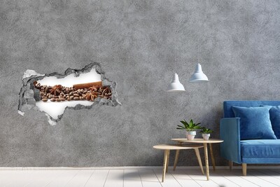 Hole wall sticker Coffee with spices