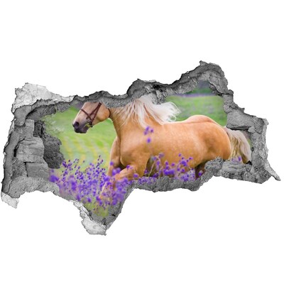 Hole in the wall sticker A horse in a lavender field
