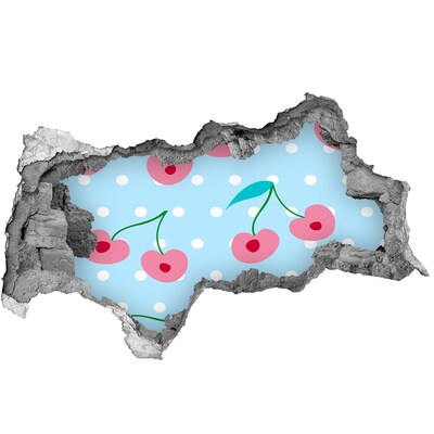 Hole wall sticker Fruit pattern on a blue background