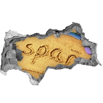 Hole in the wall decal Beach with sand