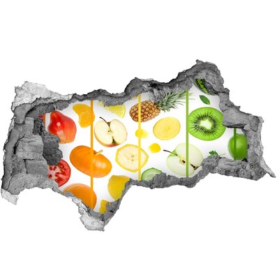 Hole in the wall decal Fresh fruit in concrete