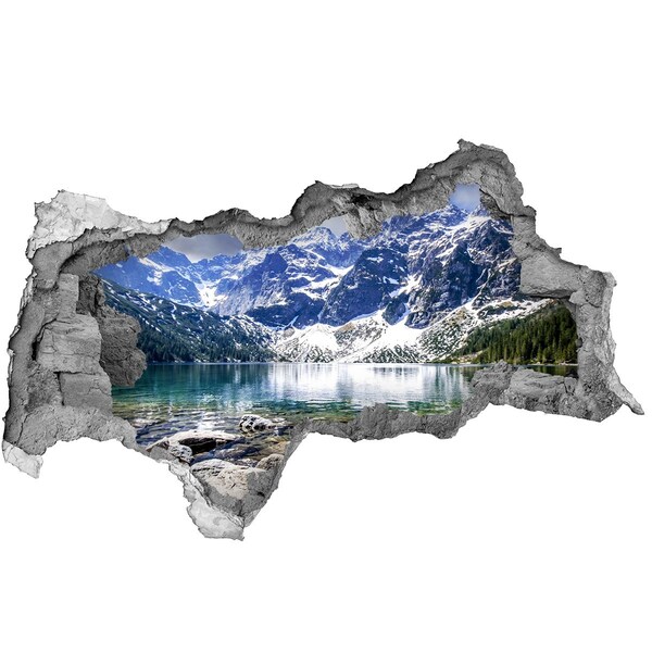 Hole in the wall decal Mountain landscape with a lake