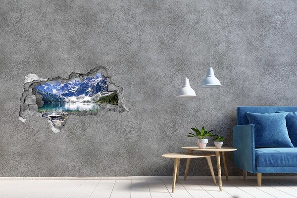 Hole in the wall decal Mountain landscape with a lake